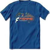 Fishing Club - Vissen T-Shirt | Grappig Verjaardag Vis Hobby Cadeau Shirt | Dames - Heren - Unisex | Tshirt Hengelsport Kleding Kado - Donker Blauw - M