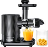 Acezoe Slow Juicer, groente- en fruitsapcentrifuge met 2 filters, inclusief sap-kan en reinigingsborstel, 150 W
