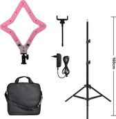 Ringlamp-15 inch Ring Light Star Lamp-Bi-color fotografisch licht -Extreme Star Light-met statief-1.6m-Roze