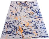 Moderne Vloerkleed - Sanvit tapijt 00031 - Blue/Oranje/Grijs - 230x150cm