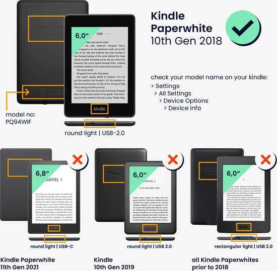 Housse à rabat kwmobile pour  Kindle Paperwhite (11. Gen