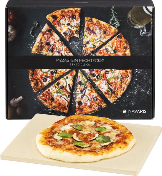 Navaris pour four XL - Plaque à pizza en pierre naturelle - Plaque à pizza  pour four