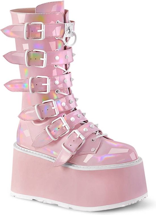 DemoniaCult - DAMNED-225 Plateau Laarzen - US 10 - 40 Shoes - Roze