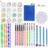 Faseras Mandela Dotting Tools Starter Set 40-Delig - Incl. Opbergtas - Dotting Set - Hobby - Pasen