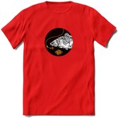 Fishing - Vissen T-Shirt | Grappig Verjaardag Vis Hobby Cadeau Shirt | Dames - Heren - Unisex | Tshirt Hengelsport Kleding Kado - Rood - XL