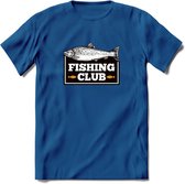 Fishing Club - Vissen T-Shirt | Grappig Verjaardag Vis Hobby Cadeau Shirt | Dames - Heren - Unisex | Tshirt Hengelsport Kleding Kado - Donker Blauw - XXL