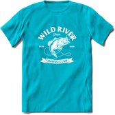 Fishing Club - Vissen T-Shirt | Grappig Verjaardag Vis Hobby Cadeau Shirt | Dames - Heren - Unisex | Tshirt Hengelsport Kleding Kado - Blauw - S