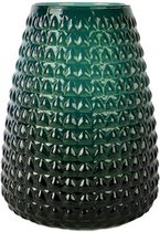 XLBoom - DIM SCALE Medium - Bloemenvaas met structuurglas - Groen - Ø17.5xh23cm