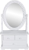 Furnibella - Kaptafel Krukje Warm Wit Kruk Make-Up Tafeltje Krukjes Stoeltje Krukken