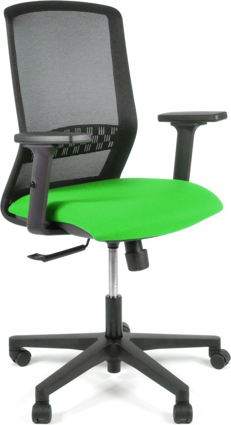 Linea Tekna 01 - Chaise de bureau - Ergonomique EN1335 - Multi réglable - Zwart/ Vert