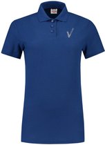 Security Kleding ART. NR. 201010 / POLOSHIRT ROYAL/BLUE dames, bedrukt met V-tje en SECURITY. Maat S.