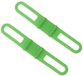 2 Siliconen fiets binders - Stuurbinder - snelbinders-  Mini Spanband - groen