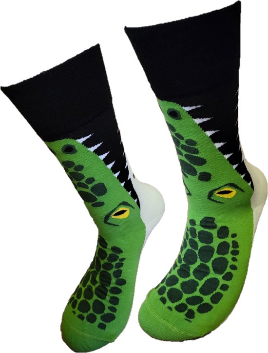 Verjaardag cadeautje voor hem en haar - Krokodil sokken - Croco sokken - Leuke sokken - Vrolijke sokken - Luckyday Socks - Sokken met tekst - Aparte Sokken - Socks waar je Happy van wordt - Maat 40-45
