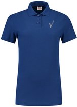 Security Kleding ART. NR. 201010 / POLOSHIRT ROYAL/BLUE dames, bedrukt met V-tje en SECURITY. Maat L.