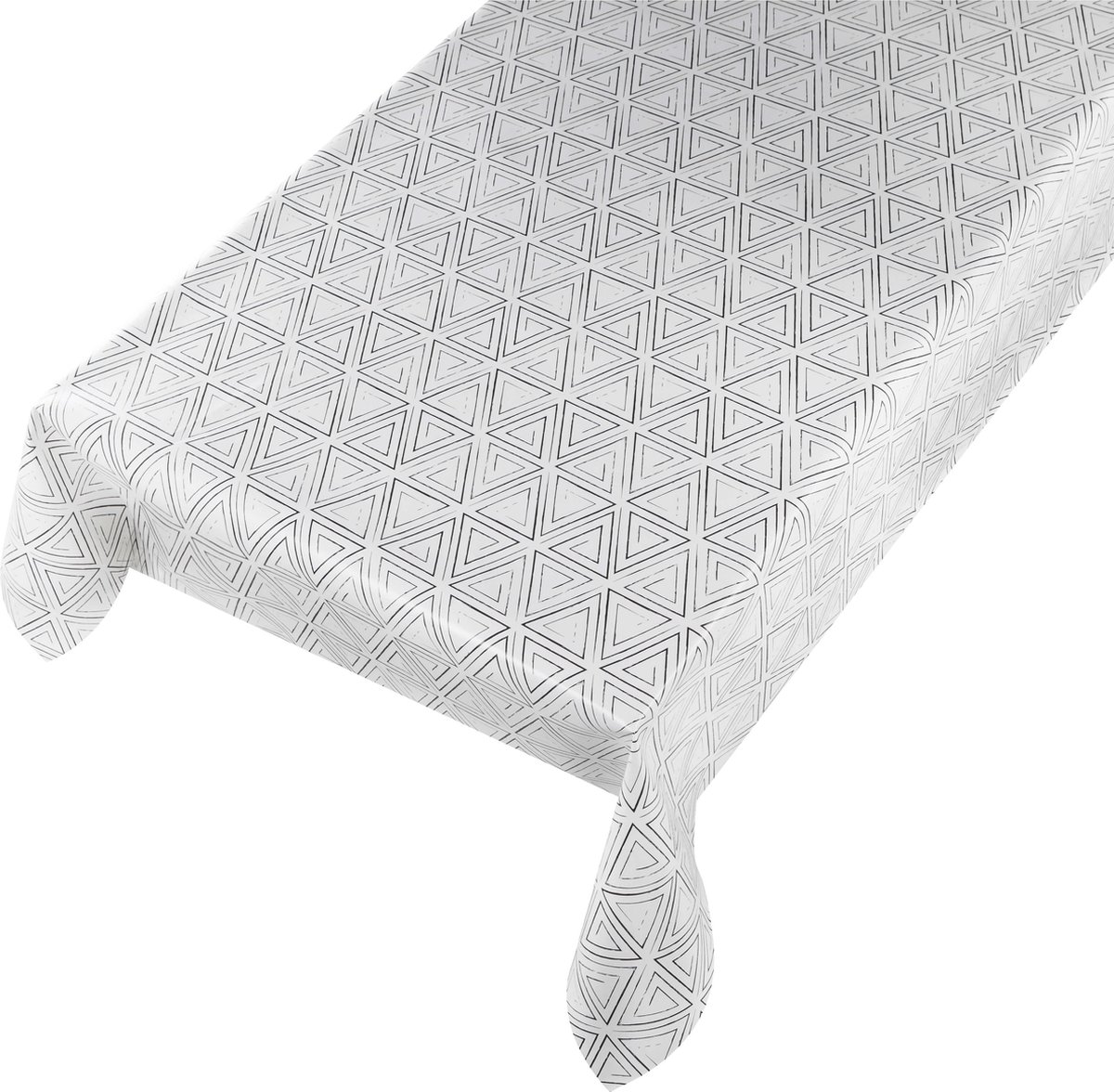 Jacquard Grid Tafelzeil wit 140cmx2,4mtr