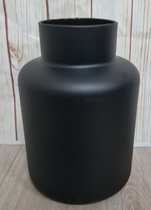 Vaas - zwart - glas - 20 cm - mat