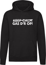Keep Calm Gas D'r Op! | Unisex | Trui | Sweater | Hoodie | Capuchon | Zwart | Blijf Rustig | Boer | Boerin | Boerderij | Trekker Tractor