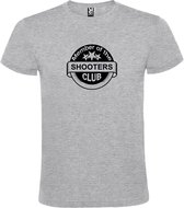 Grijs T shirt met " Member of the Shooters club "print Zwart size XXXL