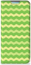 Book Case Xiaomi Redmi 10 Telefoonhoesje Waves Green