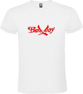 Wit  T shirt met  "Bad Boys" print Rood size XXXL