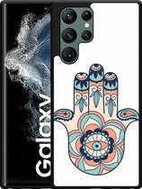 Galaxy S22 Ultra Hardcase hoesje Hand Ornament - Designed by Cazy