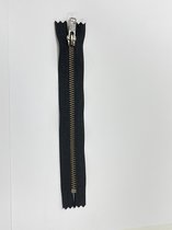 Spijkerbroek rits met rem, Jeansrits Zwart/brons YKK - 18 cm lang