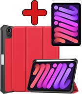 Coque pour iPad Mini 6 avec découpe Apple Pencil et protection d'écran - Rouge