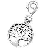 EAR IT UP - Bedel - Tree of life - Levensboom - Charm - 925 sterling zilver - 25 x 12 mm - 1 stuk