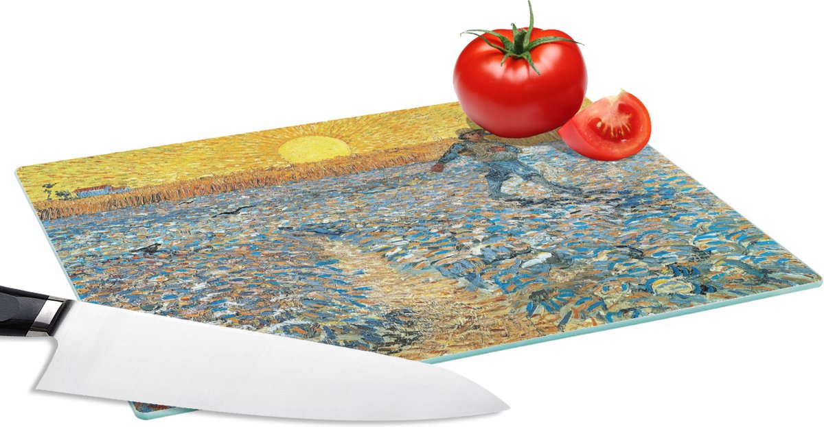 Glazen Snijplank - 28x20 - De zaaier - Vincent van Gogh - Snijplanken Glas