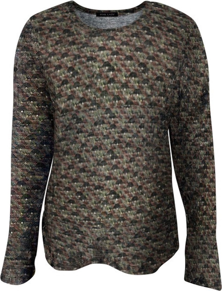 Pink Lady shirt army print LM - maat XL