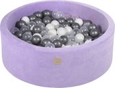 Ballenbak VELVET Violet - 90x30 incl. 200 ballen - Zilver, Parel Wit, Transparant