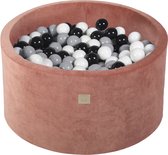 Ballenbak VELVET Marsala Rood - 90x40 incl. 300 ballen - Zwart, Grijs, Wit