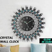 60X60 cm - Grote - 3D - Kristallen Zon - Moderne Stijl - Stille Wandklok - Thuis Wanddecoraties