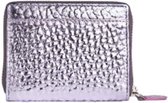 Mira Luna MIO Roma Leren beurs met verdeelvakken. Rits. Metallic Purple