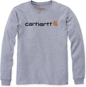 Carhartt 104107 Core Logo Longsleeve T-Shirt - Relaxed Fit - Heather Grey - L