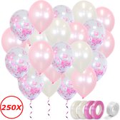 Ballons à l'hélium rose naissance sexe Reveal embellissement anniversaire Witte embellissement papier Confettis Ballon - 250 pièces