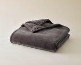 Plaids Cocooning - fleece deken - plaid - Les Classiques Gris Anthracite - Grijs - Superzachte fleece - 200 cm X 150 cm