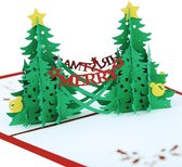 5 stuks - popup kerstkaarten – Sinterklaas - St. Nicholas - Christmas - Kerstkaart vrolijke kerstboom Cadeautjes pop-up kaart 3D wenskaart - Christmas Tree - Greeting Cards