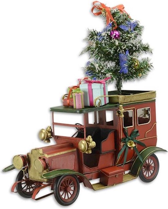 Oldtimer - kerstdecoratie - tin - 46,6cm hoog