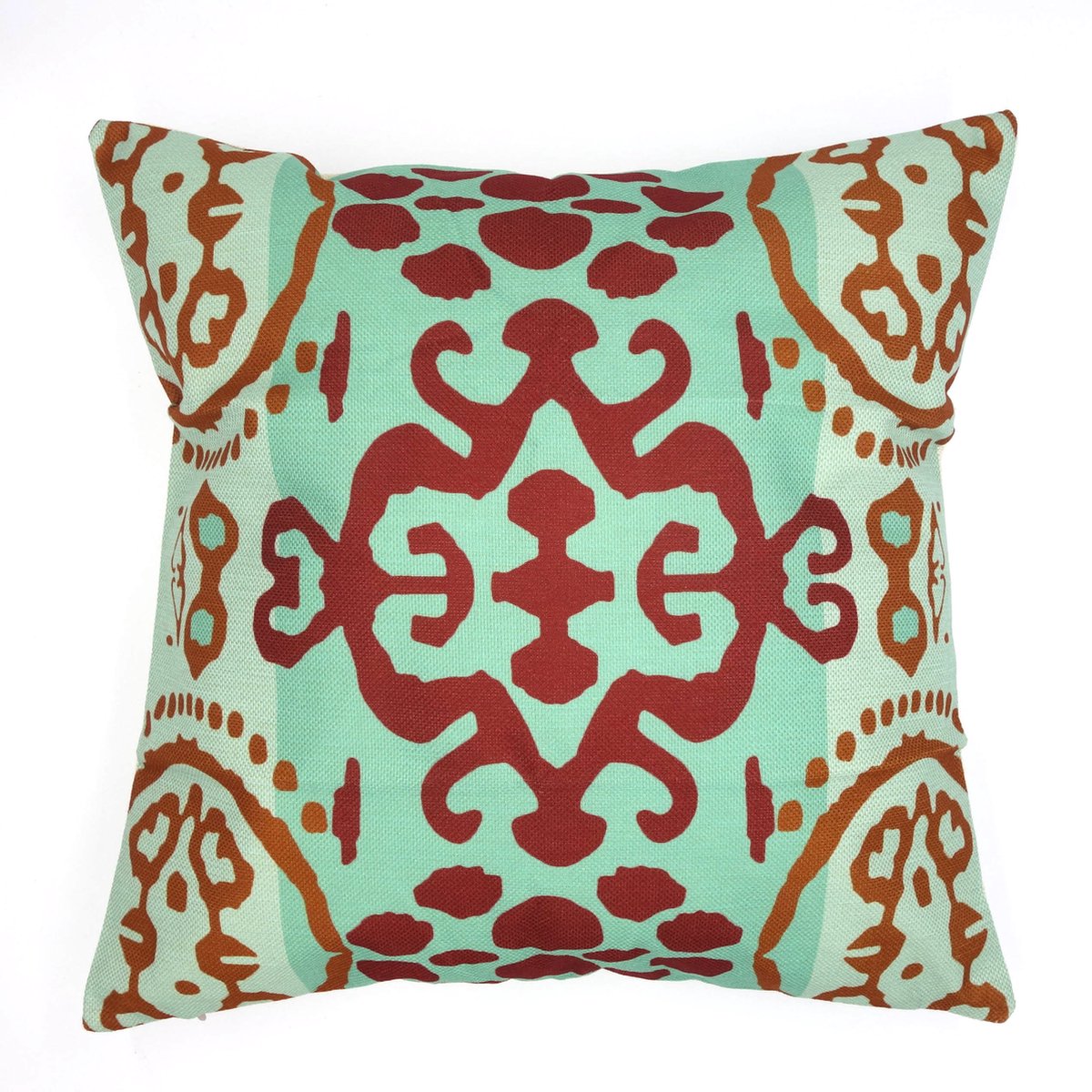 De Kussenkraam Kussenhoes Bodhi | Oosters | Etnisch | Oriëntaals | Boho | Ibiza | 45 x 45 cm | Exclusief binnenkussen groentinten | bruinrood | terrabruin | beige