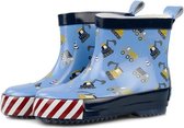 Playshoes - Regenlaarzen met halve schacht voor jongens - Bouwwerkplaats - Blauw - maat 20EU
