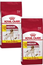 Royal Canin Medium Adult - Hondenvoer - 2 x 15+3 kg Bonusbag