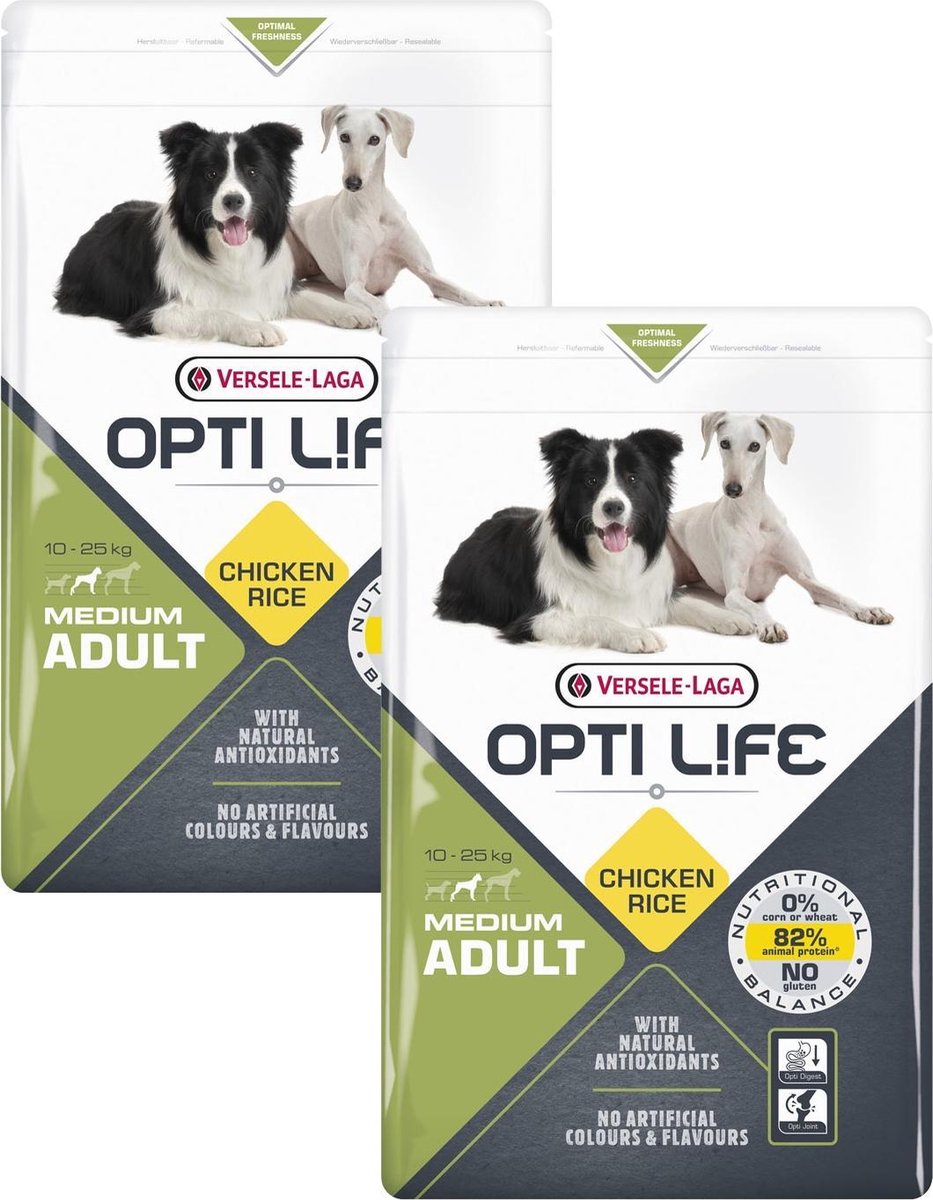 Opti Life Adult Medium - Hondenvoer - 2 x 2.5 kg