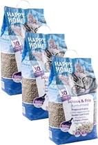 Happy Home Clumping Clean - Litière pour chat - 3 x 20 l