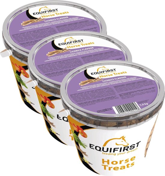 Equifirst Horse Treats Licorice Paardensnack 3 x 1.5 kg bol