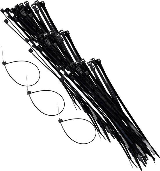 ZSURLUX Herbruikbare kabelbinders 3,8 cm x 10 m lang met 40 gespen, zwaar belastbare, verstelbare haak en lus draadbanden voor kabelnetjes, artikelorganisatie, outdoor tie-downs, zwart