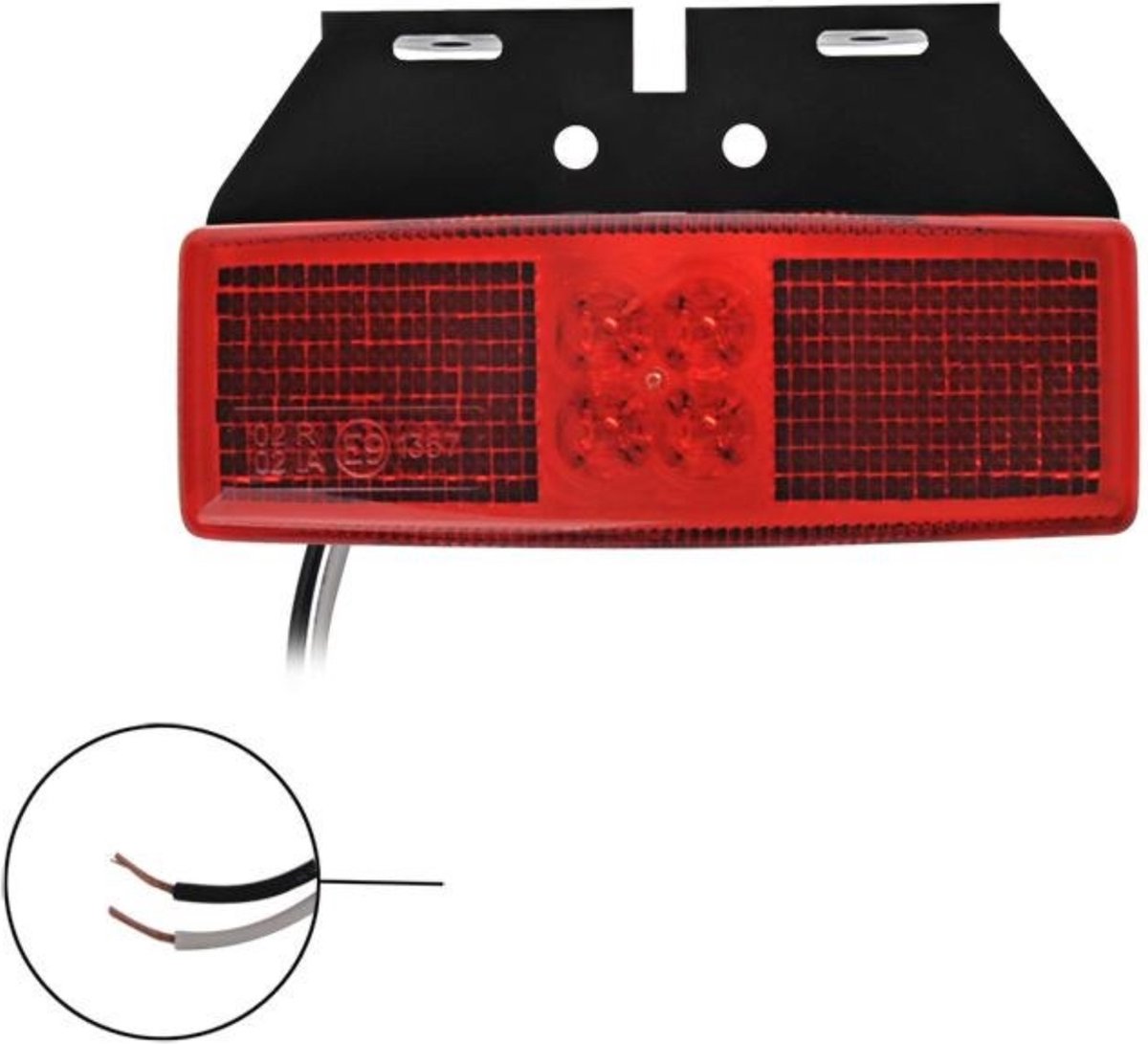 Pro Plus Markeringslamp - Contourverlichting met Houder - 110 x 40 mm - 12 en 24 Volt - LED - Rood