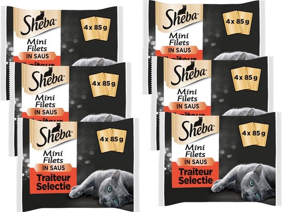 Sheba Mini Filets Kattenvoer In Saus - Gevogelte Variatie 72 X 85g Maaltijdzakjes