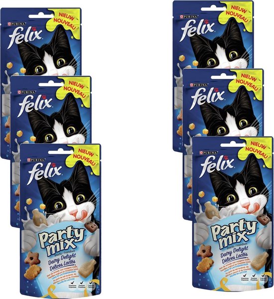 Felix Party Mix Dairy Delight Snack pour chat 6 x 60 g