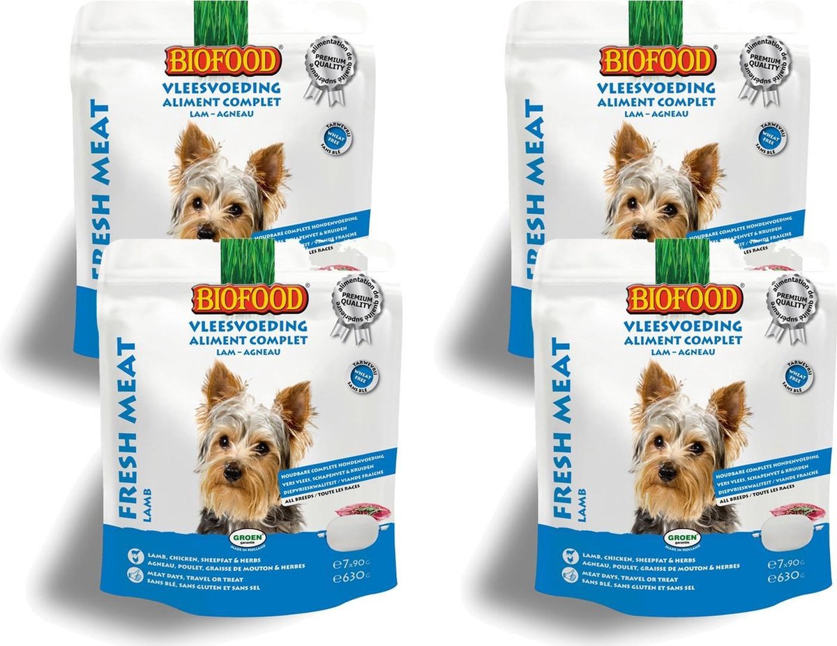Biofood Bf Vleesvoeding Compleet - Hondenvoer - 4 x Lam 7x90 g